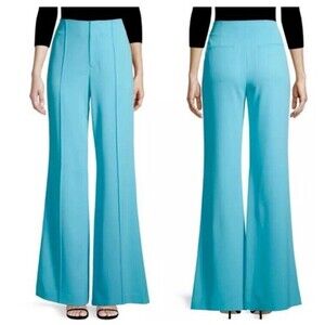 Alice + Olivia Dylan Blue High Waisted Wide Leg Pant in Bluebird Flare Women’s 0